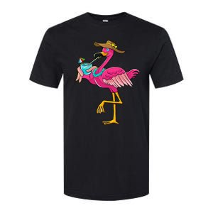 Pink Flamingo Hawaiian Summer Tropical Luau Wo Softstyle CVC T-Shirt