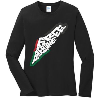 Palestine Flag Human Rights Palestine Freedom Palestine Flag Ladies Long Sleeve Shirt