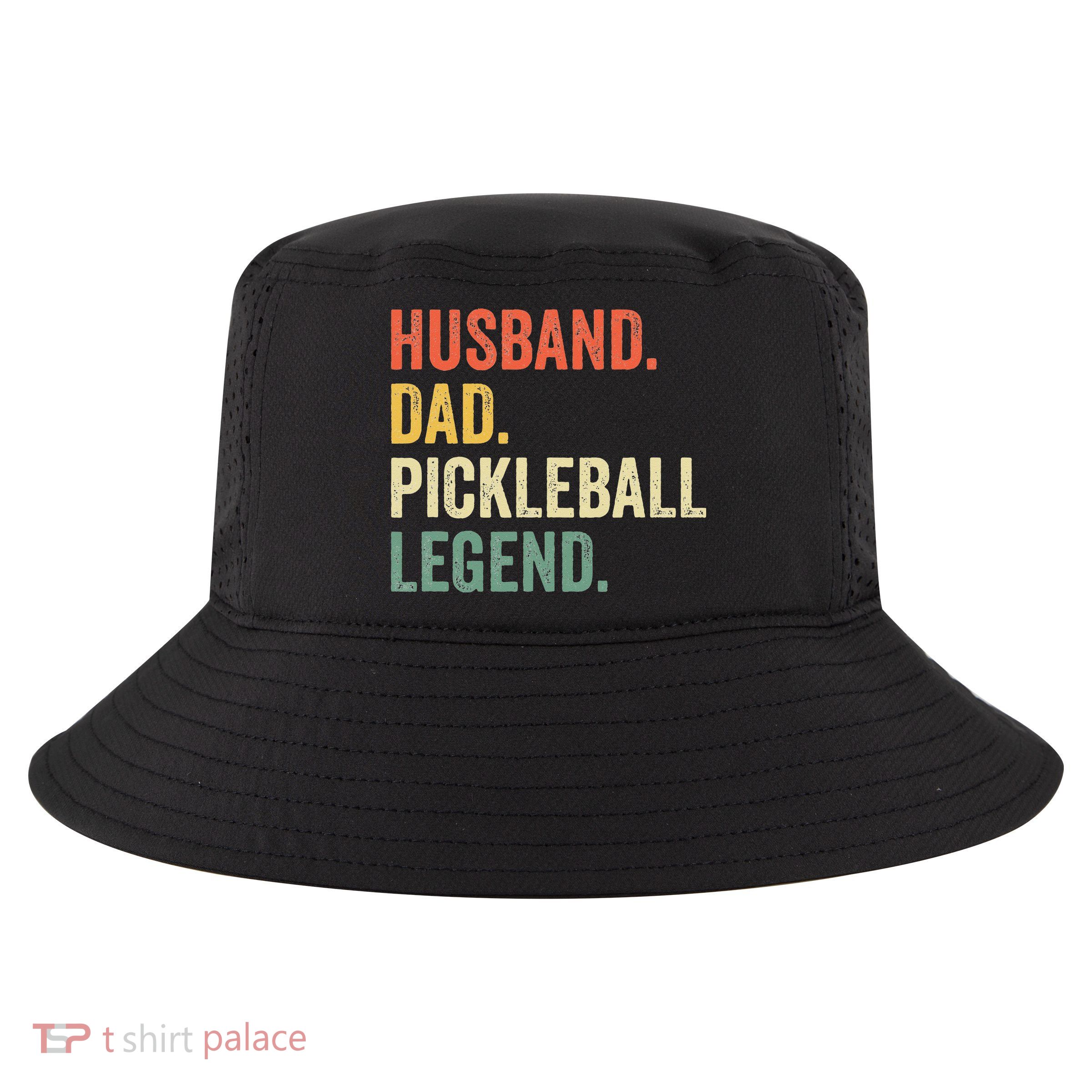 Pickleball Funny Husband Dad Legend Vintage Fathers Day Cool Comfort Performance Bucket Hat