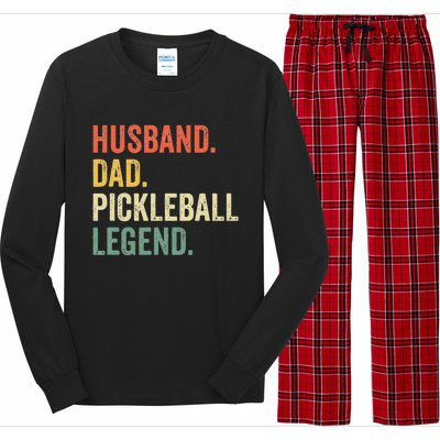 Pickleball Funny Husband Dad Legend Vintage Fathers Day Long Sleeve Pajama Set