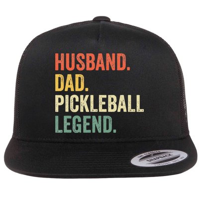 Pickleball Funny Husband Dad Legend Vintage Fathers Day Flatbill Hat
