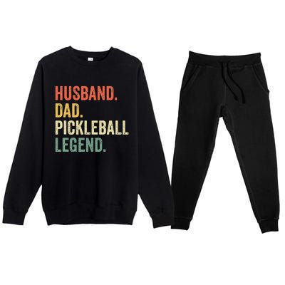 Pickleball Funny Husband Dad Legend Vintage Fathers Day Premium Crewneck Sweatsuit Set