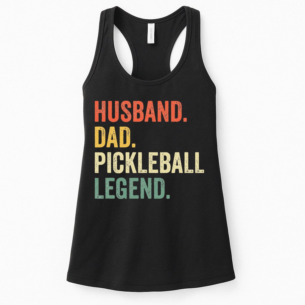 Pickleball Funny Husband Dad Legend Vintage Fathers Day Womens Tank Top