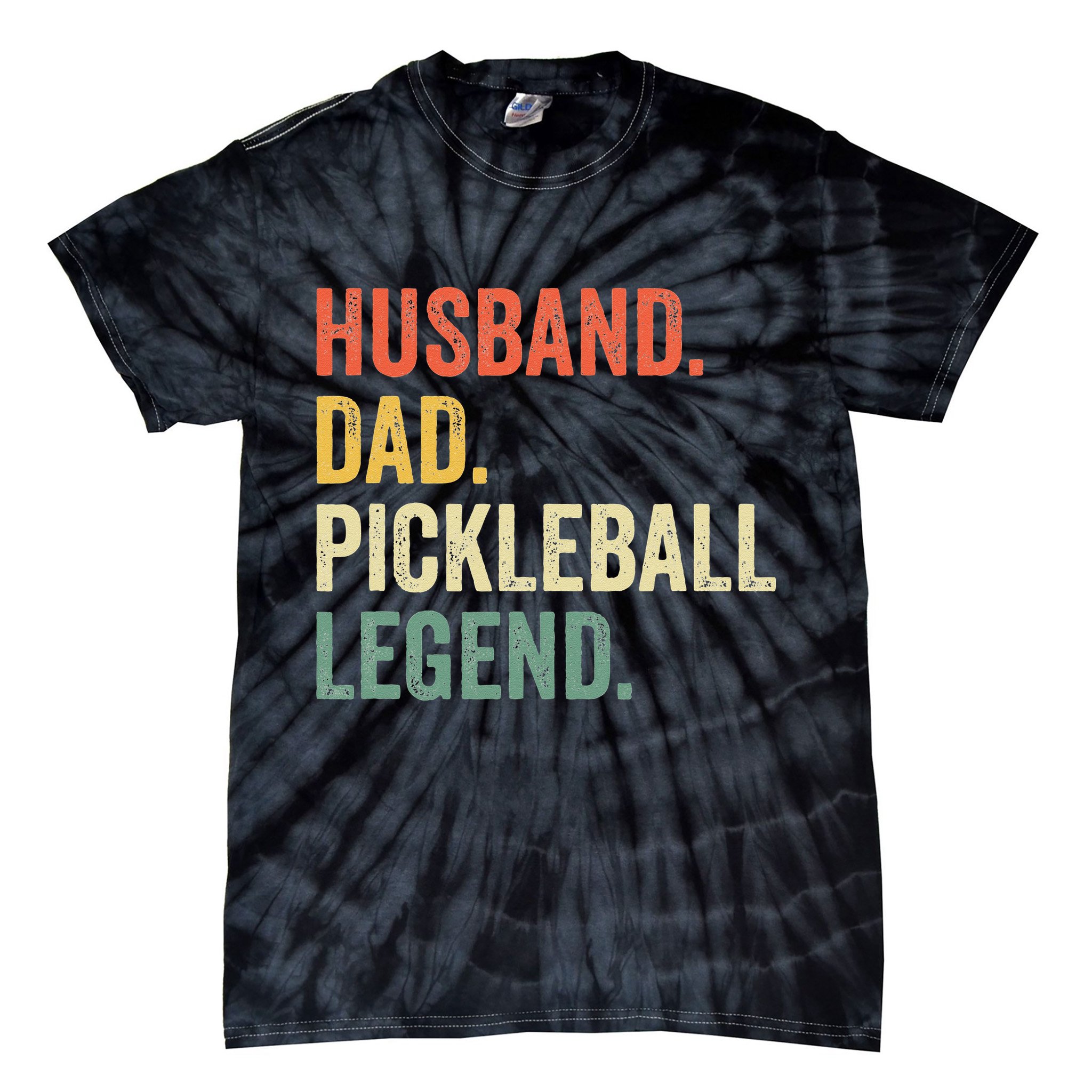 Pickleball Funny Husband Dad Legend Vintage Fathers Day Tie-Dye T-Shirt