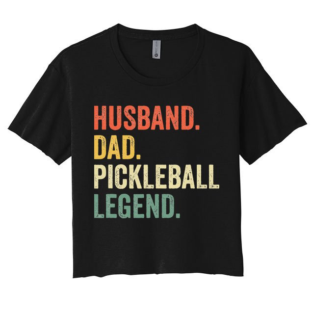 Pickleball Funny Husband Dad Legend Vintage Fathers Day Crop Top