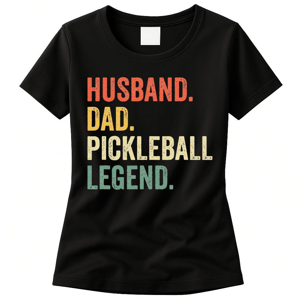 Pickleball Funny Husband Dad Legend Vintage Fathers Day Womens T-Shirt