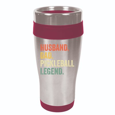 Pickleball Funny Husband Dad Legend Vintage Fathers Day 16oz Travel Tumbler