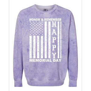 Patriotic Family Honor And Remember Memorial Day Usa Flag Gift Colorblast Crewneck Sweatshirt