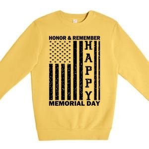 Patriotic Family Honor And Remember Memorial Day Usa Flag Gift Premium Crewneck Sweatshirt