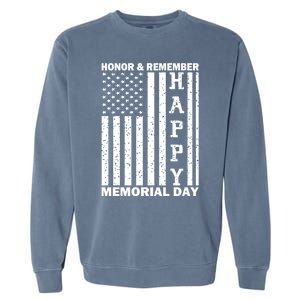 Patriotic Family Honor And Remember Memorial Day Usa Flag Gift Garment-Dyed Sweatshirt