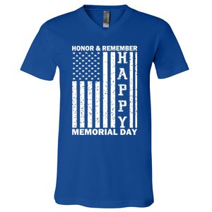 Patriotic Family Honor And Remember Memorial Day Usa Flag Gift V-Neck T-Shirt