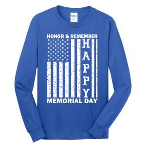 Patriotic Family Honor And Remember Memorial Day Usa Flag Gift Tall Long Sleeve T-Shirt