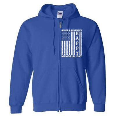 Patriotic Family Honor And Remember Memorial Day Usa Flag Gift Full Zip Hoodie