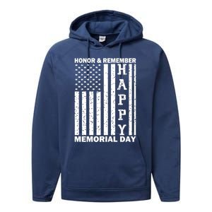 Patriotic Family Honor And Remember Memorial Day Usa Flag Gift Performance Fleece Hoodie