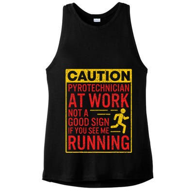 Pyrotechnician Funny Humorous Pyro Technician Ladies PosiCharge Tri-Blend Wicking Tank