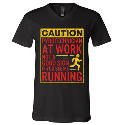 Pyrotechnician Funny Humorous Pyro Technician V-Neck T-Shirt