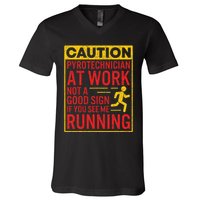 Pyrotechnician Funny Humorous Pyro Technician V-Neck T-Shirt