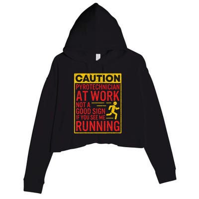 Pyrotechnician Funny Humorous Pyro Technician Crop Fleece Hoodie