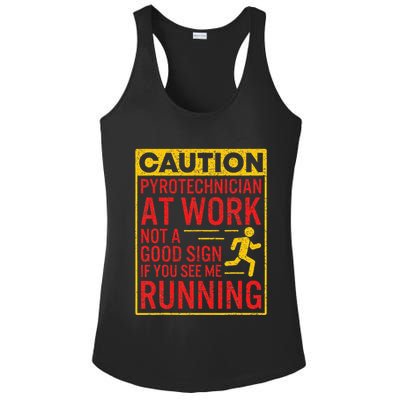 Pyrotechnician Funny Humorous Pyro Technician Ladies PosiCharge Competitor Racerback Tank