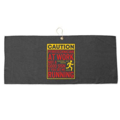 Pyrotechnician Funny Humorous Pyro Technician Large Microfiber Waffle Golf Towel
