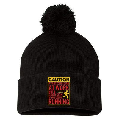 Pyrotechnician Funny Humorous Pyro Technician Pom Pom 12in Knit Beanie