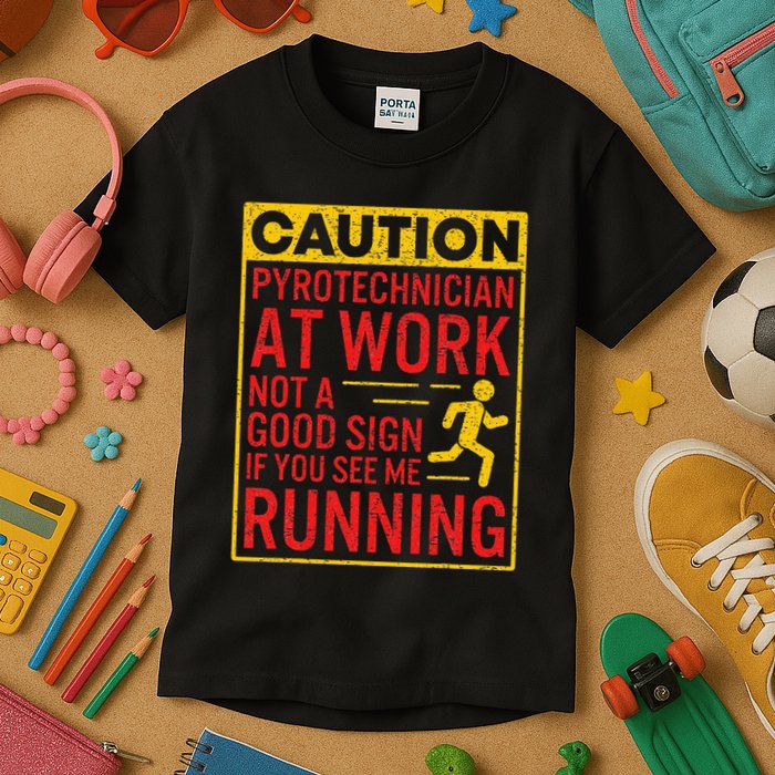 Pyrotechnician Funny Humorous Pyro Technician Kids T-Shirt