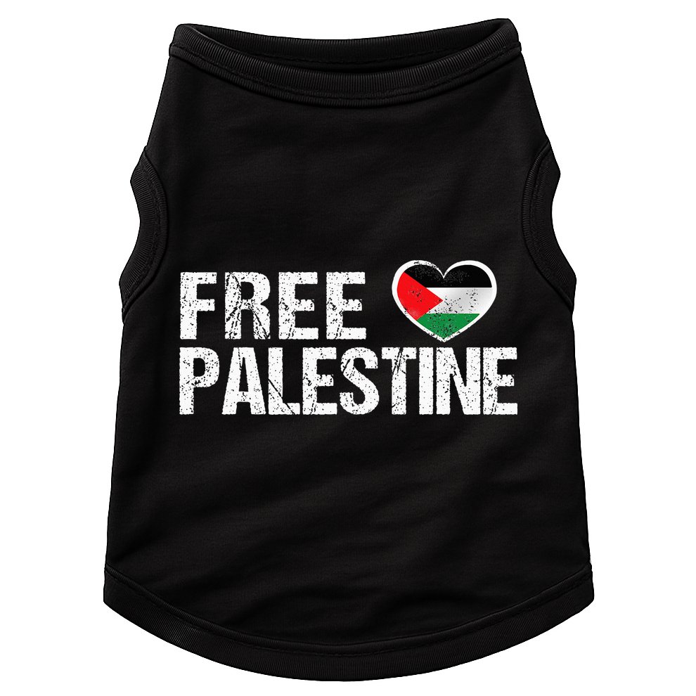 Palestine Flag heart Free Palestine Doggie Tank