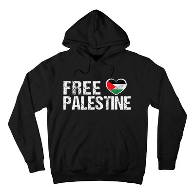 Palestine Flag heart Free Palestine Hoodie