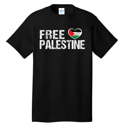 Palestine Flag heart Free Palestine Tall T-Shirt