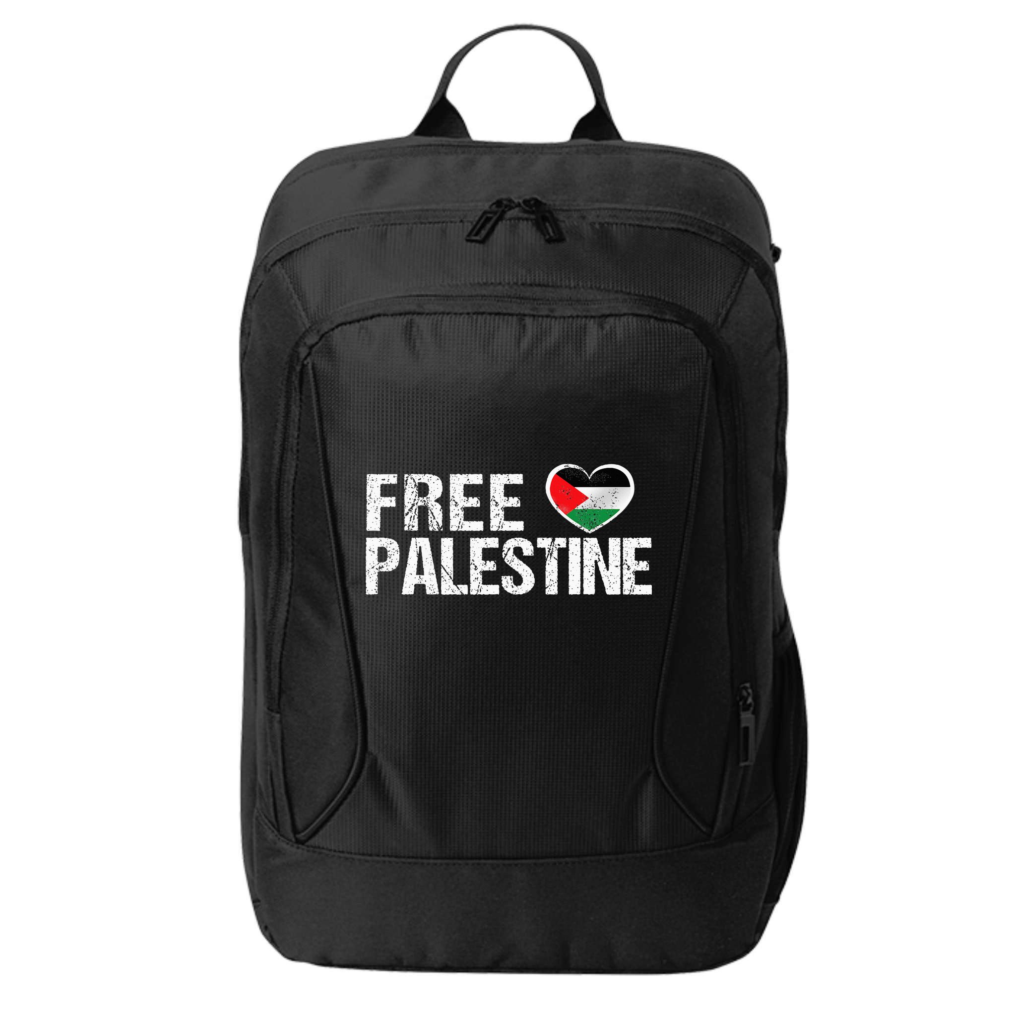 Palestine Flag heart Free Palestine City Backpack