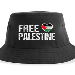 Palestine Flag heart Free Palestine Sustainable Bucket Hat