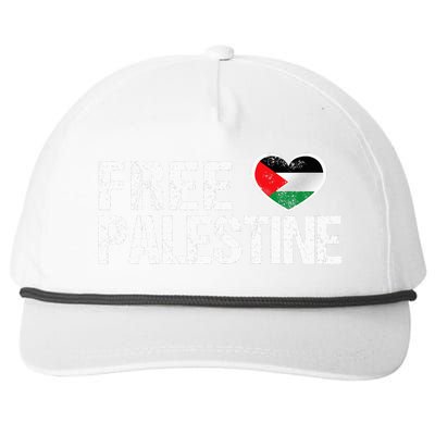 Palestine Flag heart Free Palestine Snapback Five-Panel Rope Hat