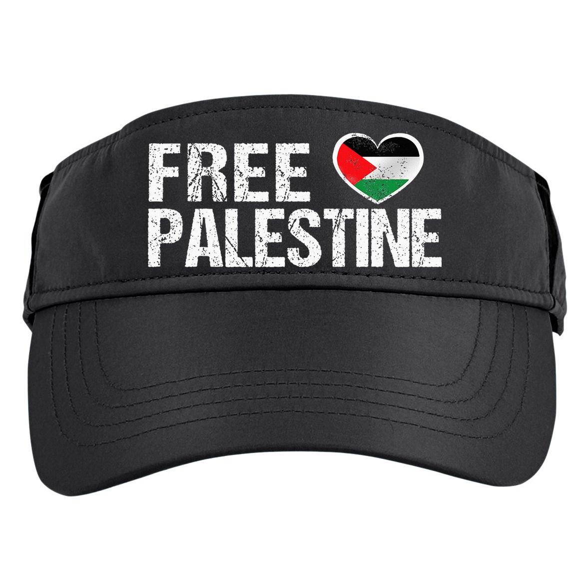 Palestine Flag heart Free Palestine Adult Drive Performance Visor