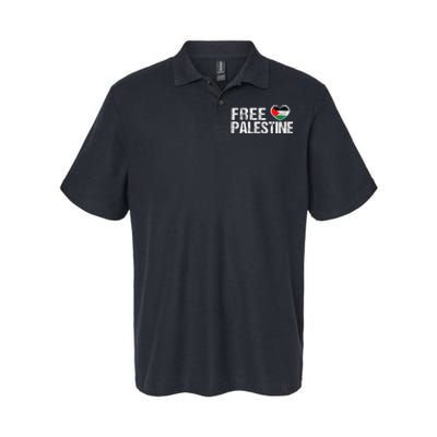 Palestine Flag heart Free Palestine Softstyle Adult Sport Polo