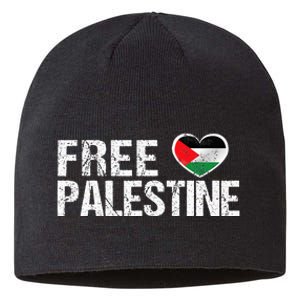 Palestine Flag heart Free Palestine Sustainable Beanie