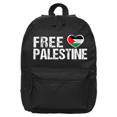 Palestine Flag heart Free Palestine 16 in Basic Backpack