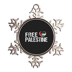 Palestine Flag heart Free Palestine Metallic Star Ornament