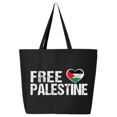 Palestine Flag heart Free Palestine 25L Jumbo Tote