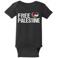 Palestine Flag heart Free Palestine Baby Bodysuit