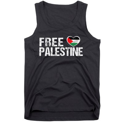 Palestine Flag heart Free Palestine Tank Top