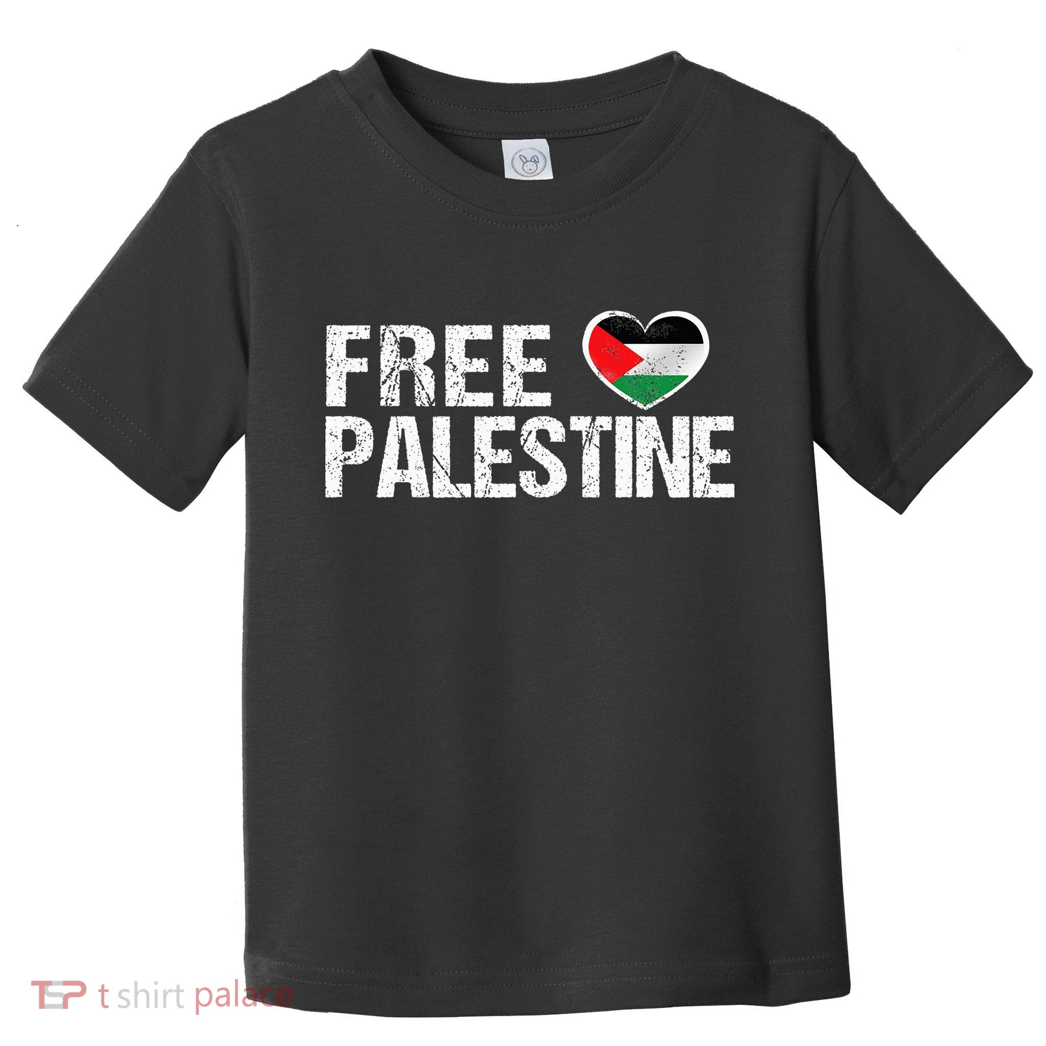 Palestine Flag heart Free Palestine Toddler T-Shirt
