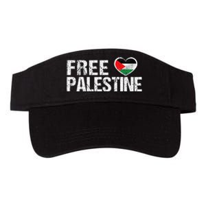 Palestine Flag heart Free Palestine Valucap Bio-Washed Visor