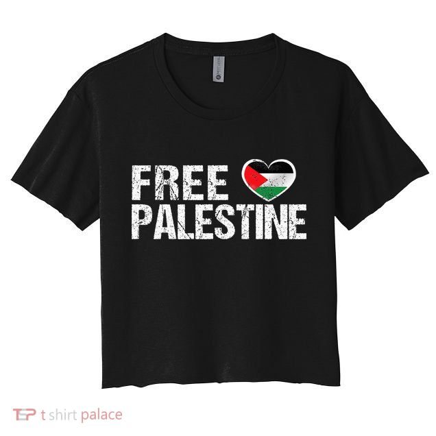 Palestine Flag heart Free Palestine Crop Top