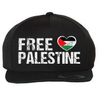 Palestine Flag heart Free Palestine Wool Snapback Cap