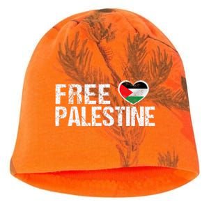 Palestine Flag heart Free Palestine Kati - Camo Knit Beanie