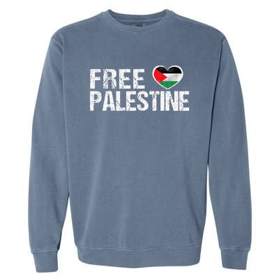 Palestine Flag heart Free Palestine Garment-Dyed Sweatshirt