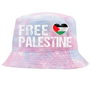 Palestine Flag heart Free Palestine Tie-Dyed Bucket Hat