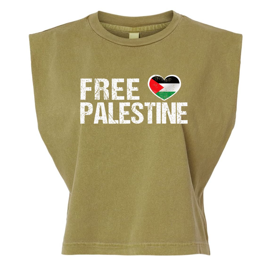Palestine Flag heart Free Palestine Garment-Dyed Women's Muscle Tee