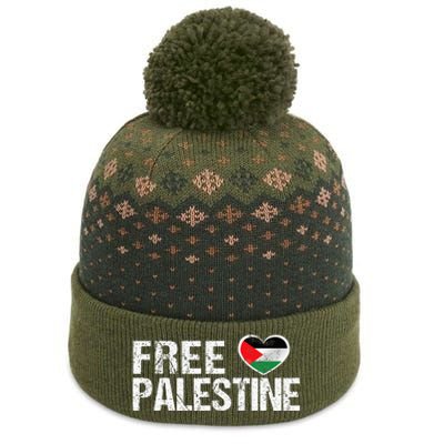 Palestine Flag heart Free Palestine The Baniff Cuffed Pom Beanie