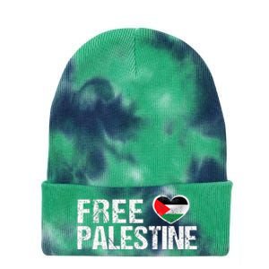 Palestine Flag heart Free Palestine Tie Dye 12in Knit Beanie